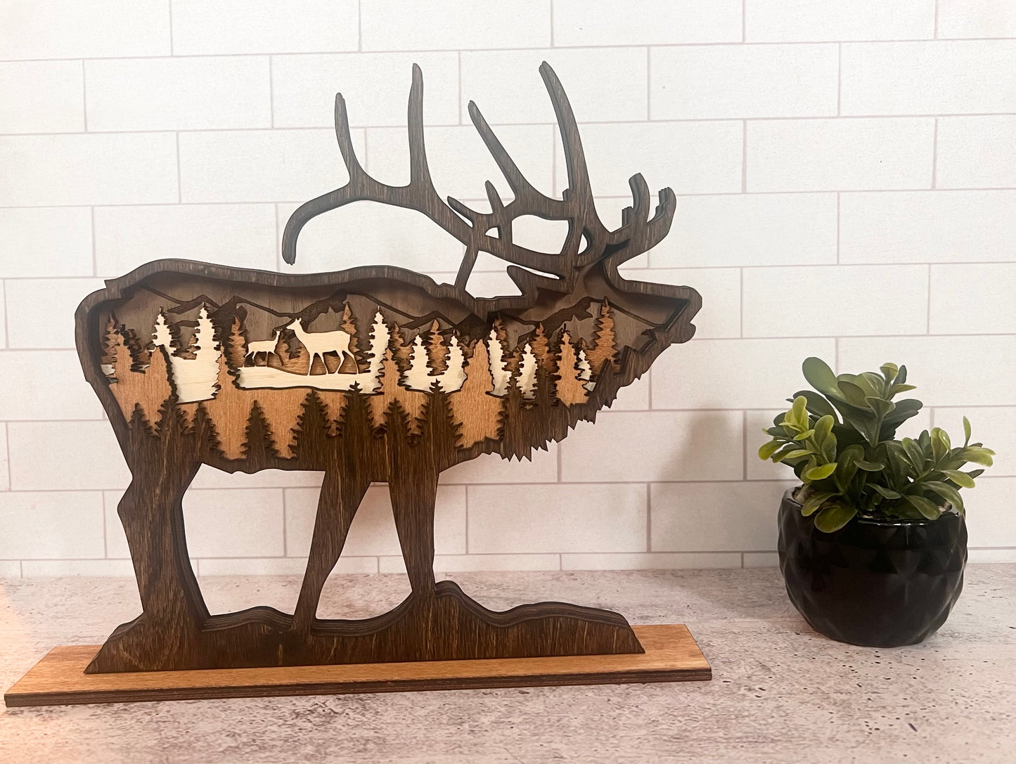 Layered Elk Decor